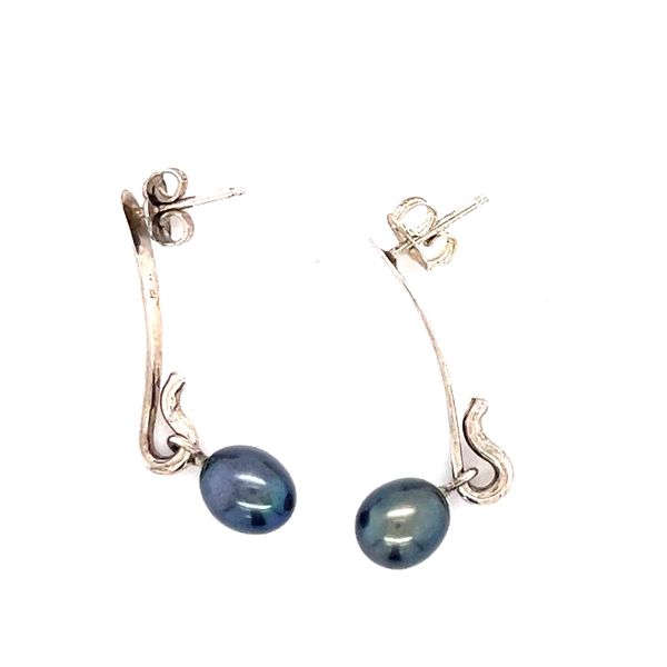 Sterling Gray Pearl Dangle Earrings Charles Frederick Jewelers Chelmsford, MA