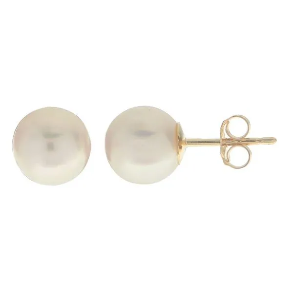 14KY 7mm AA Akoya Pearl Stud Earrings Charles Frederick Jewelers Chelmsford, MA