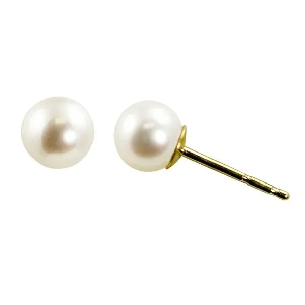 14KY 5mm AA Akoya Pearl Stud Earrings Charles Frederick Jewelers Chelmsford, MA