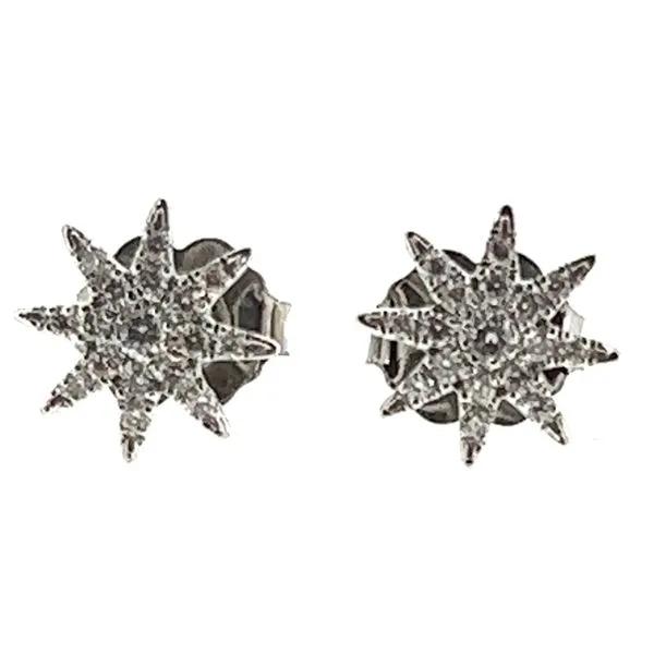 14KW Diamond Star Stud Earrings Charles Frederick Jewelers Chelmsford, MA