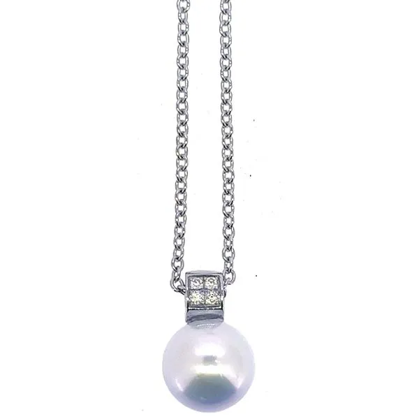 Sterling/rhodium pearl necklace Charles Frederick Jewelers Chelmsford, MA