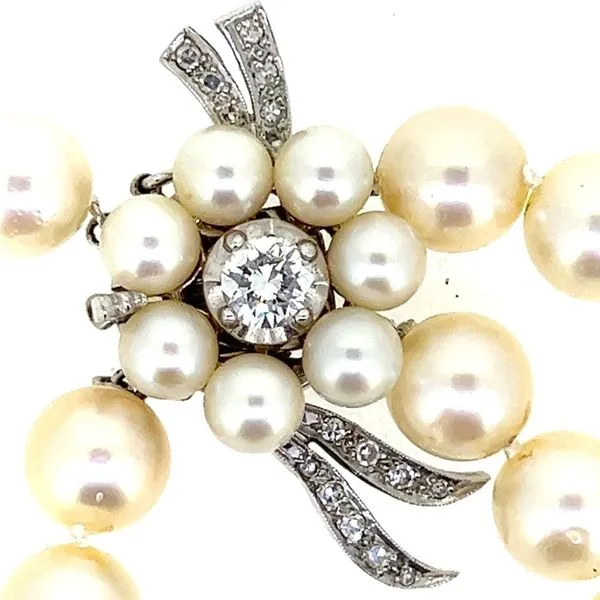14KY Diamond Pearl Strand Image 2 Charles Frederick Jewelers Chelmsford, MA