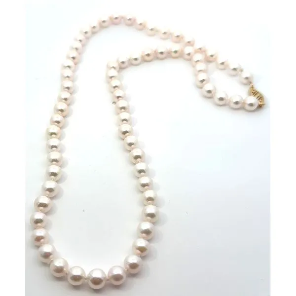 18in 6-6.5mm Akoya Pearl Strand with 14KY Fish Tail Clasp