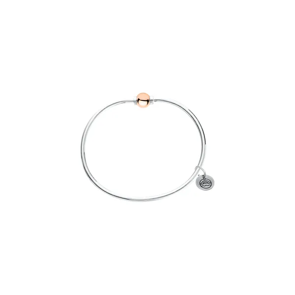 Sterling Silver Cape Cod Bracelet with 14k Rose Gold Bead - 6.5 Charles Frederick Jewelers Chelmsford, MA