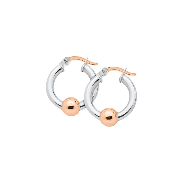 Cape Cod Sterling And 14K Rose Gold Hoops Charles Frederick Jewelers Chelmsford, MA