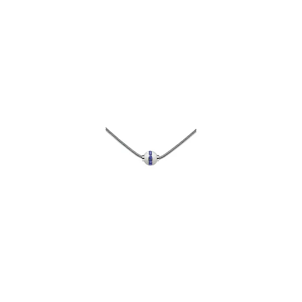 Sterling Silver Cape Cod 18\ Necklace with Sapphire Bead