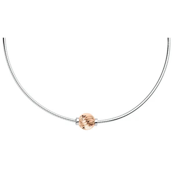 Sterling Silver/14K Rose Cape Code Swirl Necklace 18In Charles Frederick Jewelers Chelmsford, MA