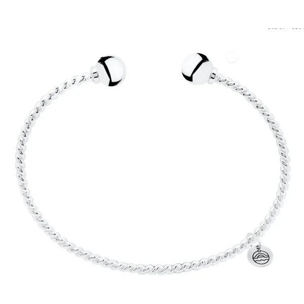 Sterling Silver Cape Cod Twist Cuff - 2 End Bead Size 6.5in Charles Frederick Jewelers Chelmsford, MA