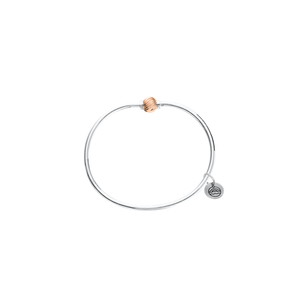 Sterling & 14k Rose Gold Swirl Ball Cape Cod Bracelet 6.5 inch Charles Frederick Jewelers Chelmsford, MA