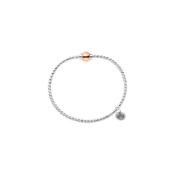 Sterling Silver & Rose Gold Twist Cape Cod Bracelet Charles Frederick Jewelers Chelmsford, MA