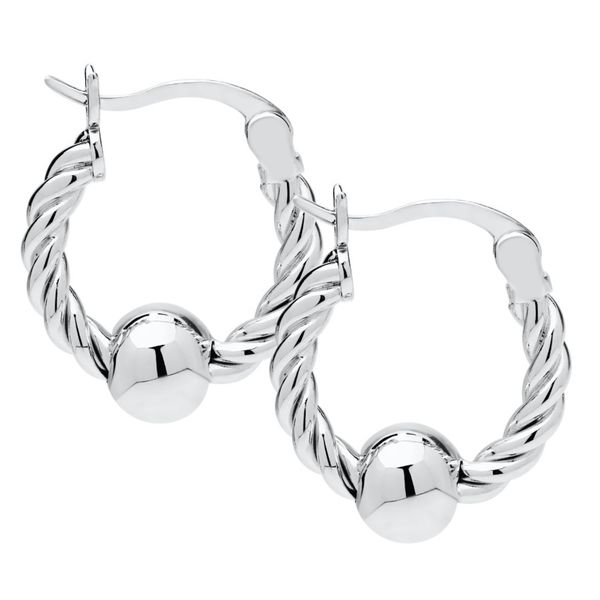 Cape Cod 15mm Sterling Silver Twist Ball Hoop Charles Frederick Jewelers Chelmsford, MA