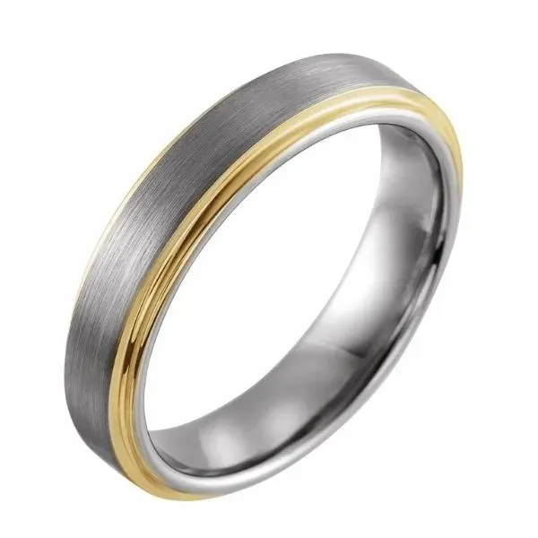 Mens Tungsten and 18ky Band