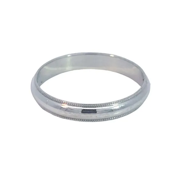 Estate 14K White Gold Mens Milgrain Wedding Band Ring Size 7 Width 3.3Mm Total Weight 1.7 Grams Charles Frederick Jewelers Chelmsford, MA
