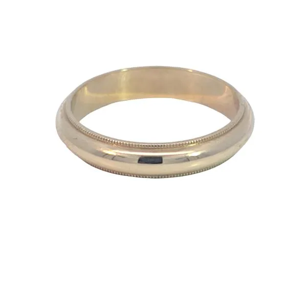 Estate Mens 14K Yellow Gold Milgrain Wedding Band Size 7.75  Width 4Mmtotal Weight 3.7 Grams Charles Frederick Jewelers Chelmsford, MA