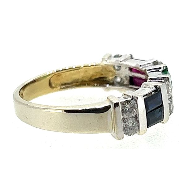 14K TT Sapphire, Emerald,Ruby And Diamond Ring Image 2 Charles Frederick Jewelers Chelmsford, MA