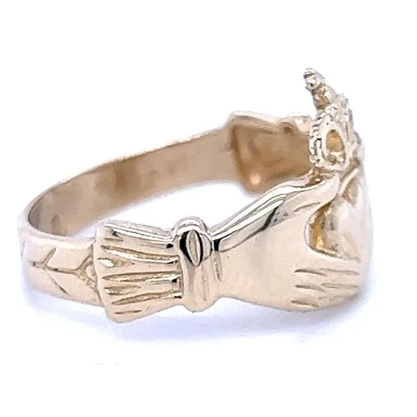 14KY Solid Ladies Claddaugh Ring Image 2 Charles Frederick Jewelers Chelmsford, MA