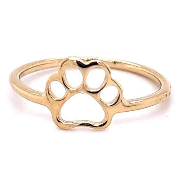 14KY Paw Print Ring