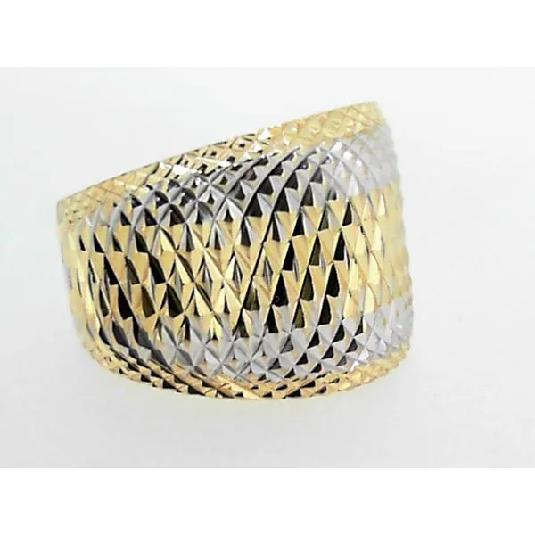14K Yellow Gold Two Tone Rippled Cigar Band - Estate Charles Frederick Jewelers Chelmsford, MA