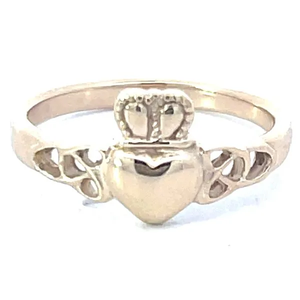 14Ky Solid Ladies Claddaugh Trinity Knot Ring