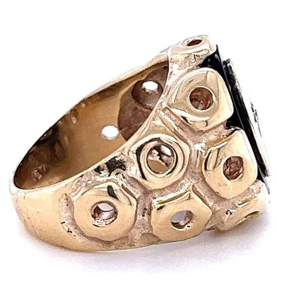 10KY Gents Diamond And Onyx Ring Image 2 Charles Frederick Jewelers Chelmsford, MA