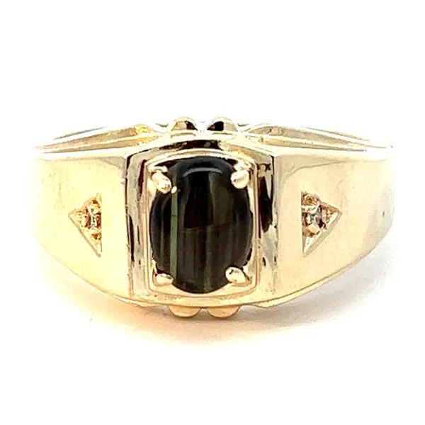 14KY Brown Star Sapphire Gents Ring Charles Frederick Jewelers Chelmsford, MA