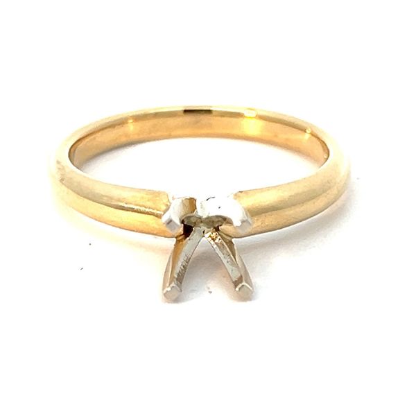 14K TT 4 Prong Ring Mounting Charles Frederick Jewelers Chelmsford, MA