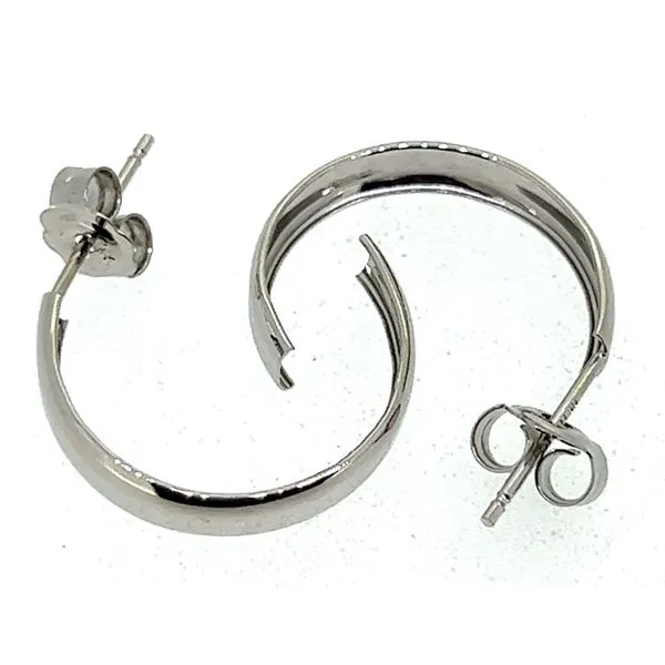 14KW 3.5MM Polished J-Hoop Earrings. Charles Frederick Jewelers Chelmsford, MA