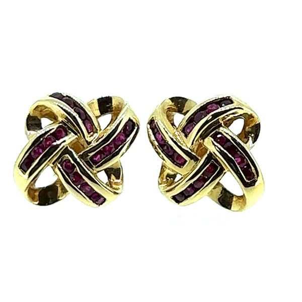 14KY Ruby Knot Stud Earrings Charles Frederick Jewelers Chelmsford, MA
