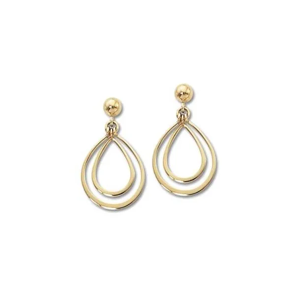 14KY Double Pearshaped Dangle Earrings Charles Frederick Jewelers Chelmsford, MA