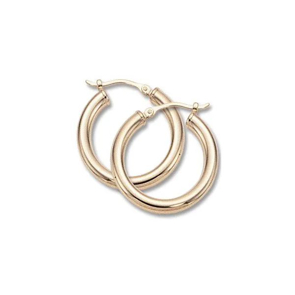 14KY Medium Tube Hoop Earrings Charles Frederick Jewelers Chelmsford, MA
