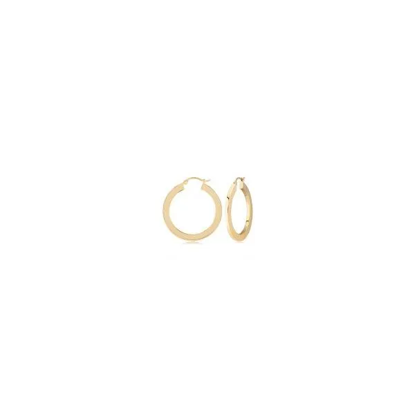 14KY Flat Hoop Earrings Charles Frederick Jewelers Chelmsford, MA