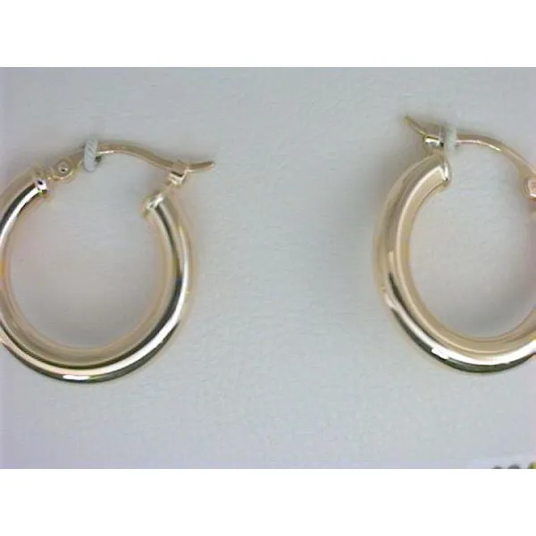 14KY Small Tube Hoop Earrings Charles Frederick Jewelers Chelmsford, MA
