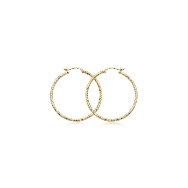 14K 1.8mm Twist Tube Hoop Earrings Charles Frederick Jewelers Chelmsford, MA