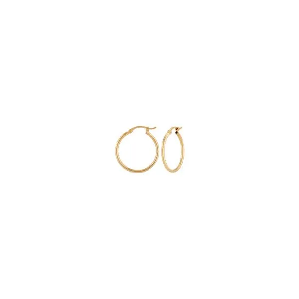 14k yellow gold hoop earrings 1.5x20mm Charles Frederick Jewelers Chelmsford, MA