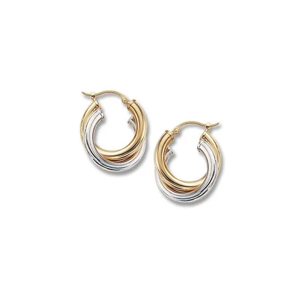 14KYW Two Tone Earrings Charles Frederick Jewelers Chelmsford, MA