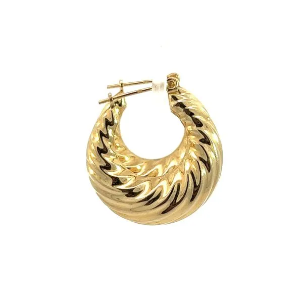 14KY Fancy Swirl Hoop Earrings