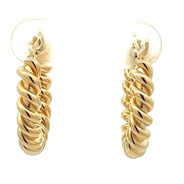 14KY Small Spiral Twist Hoop Earrings Charles Frederick Jewelers Chelmsford, MA