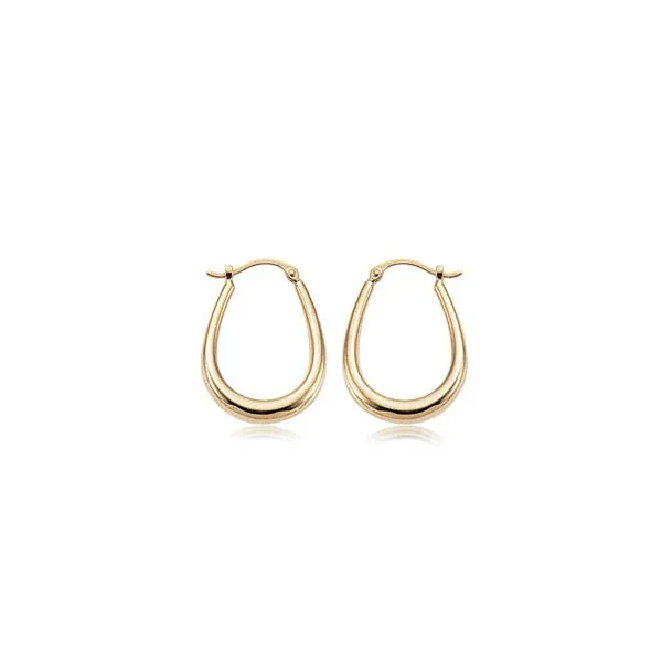 14KY Gold Oblong Hoops Charles Frederick Jewelers Chelmsford, MA