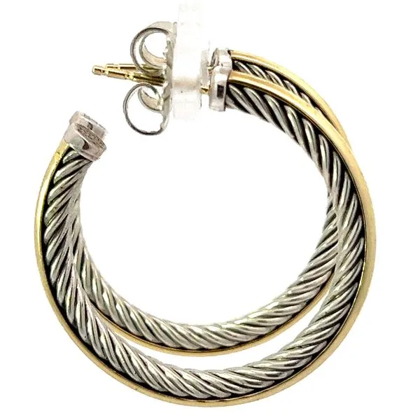 18KY/Sterling David Yurman Hoop Earrings