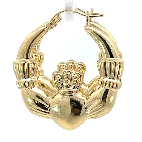 14KY Large Claddaugh Hoop Earrings Charles Frederick Jewelers Chelmsford, MA