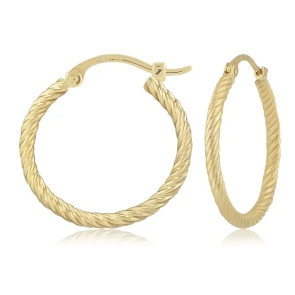 14K Twist Hoop Earrings Charles Frederick Jewelers Chelmsford, MA