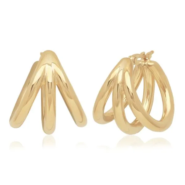 14Ky Triple Tube Hoop Charles Frederick Jewelers Chelmsford, MA