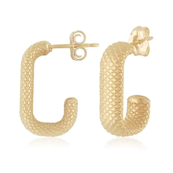 14ky Faceted Rectangle Hoop Charles Frederick Jewelers Chelmsford, MA