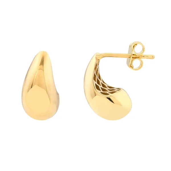 14KY Small Teardrop Dome Earrings Charles Frederick Jewelers Chelmsford, MA