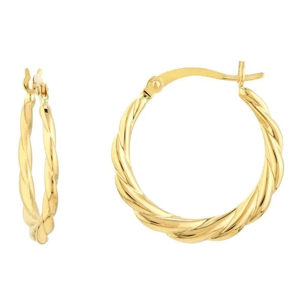 14KY Twisted Hoop Earrings