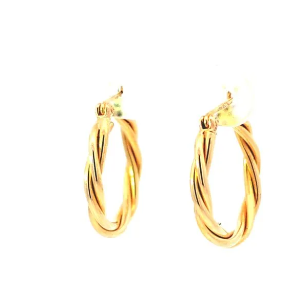 Estate- 14K Yellow Gold Medium Twisted Hoop Earrings (2.2 Grams) Charles Frederick Jewelers Chelmsford, MA