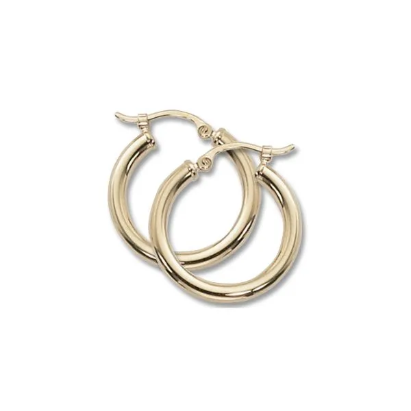 14KY 2.5x20mm Medium Tube Hoop Earrings Charles Frederick Jewelers Chelmsford, MA