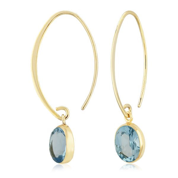 14KY Simple Sweep 8x6mm Blue Topaz Charles Frederick Jewelers Chelmsford, MA