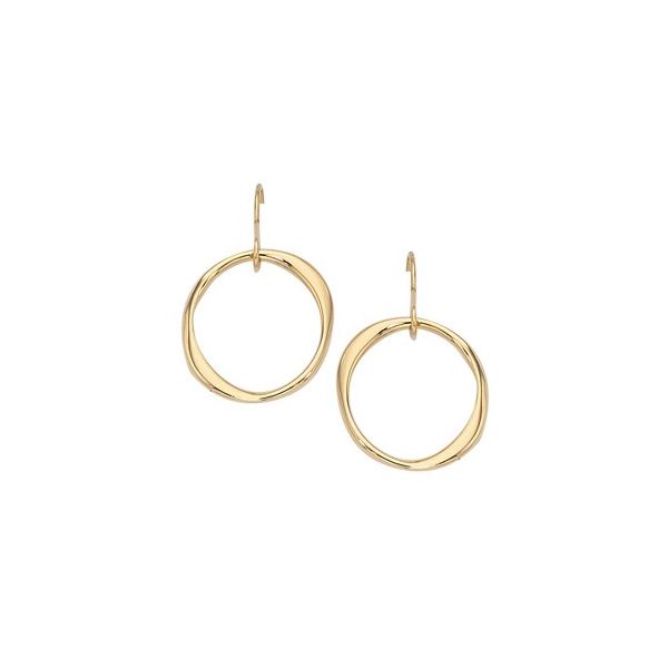 14KY Small Twisted Ring on Hook Earrings Charles Frederick Jewelers Chelmsford, MA