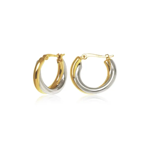 14kt Two-Tone Hoops Charles Frederick Jewelers Chelmsford, MA